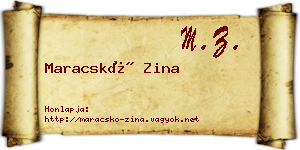 Maracskó Zina névjegykártya